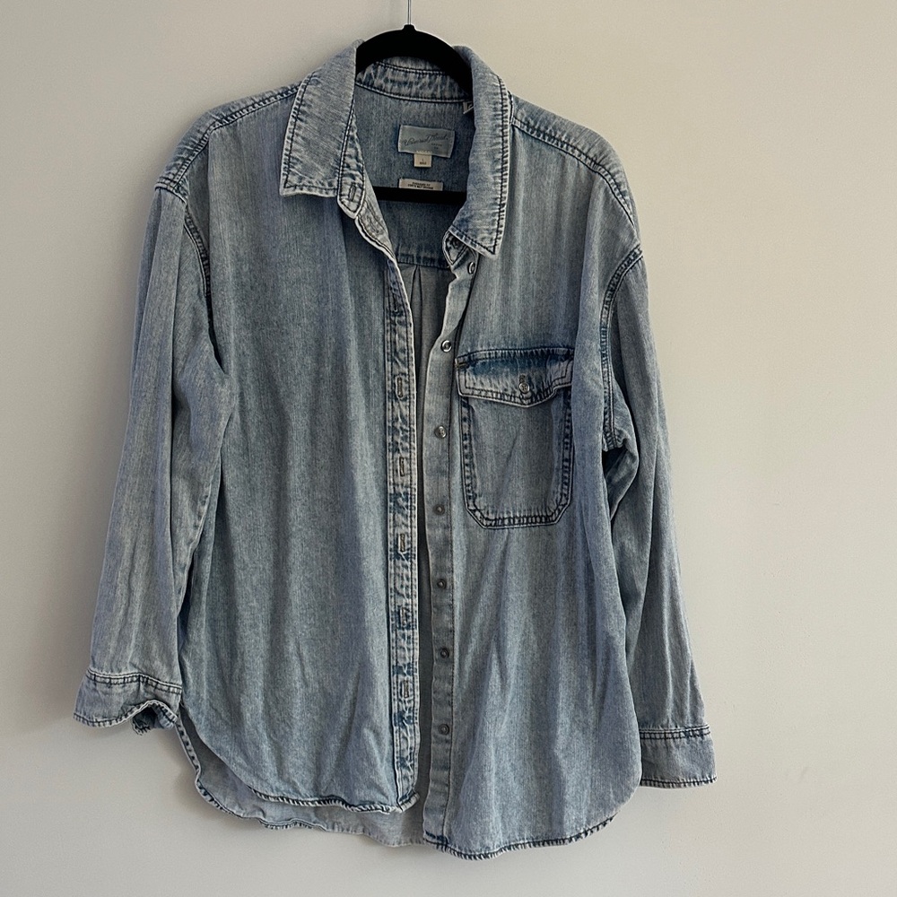 Universal Thread Washed Blue Button Down Shirt - image 1